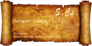 Sorger Csaba névjegykártya